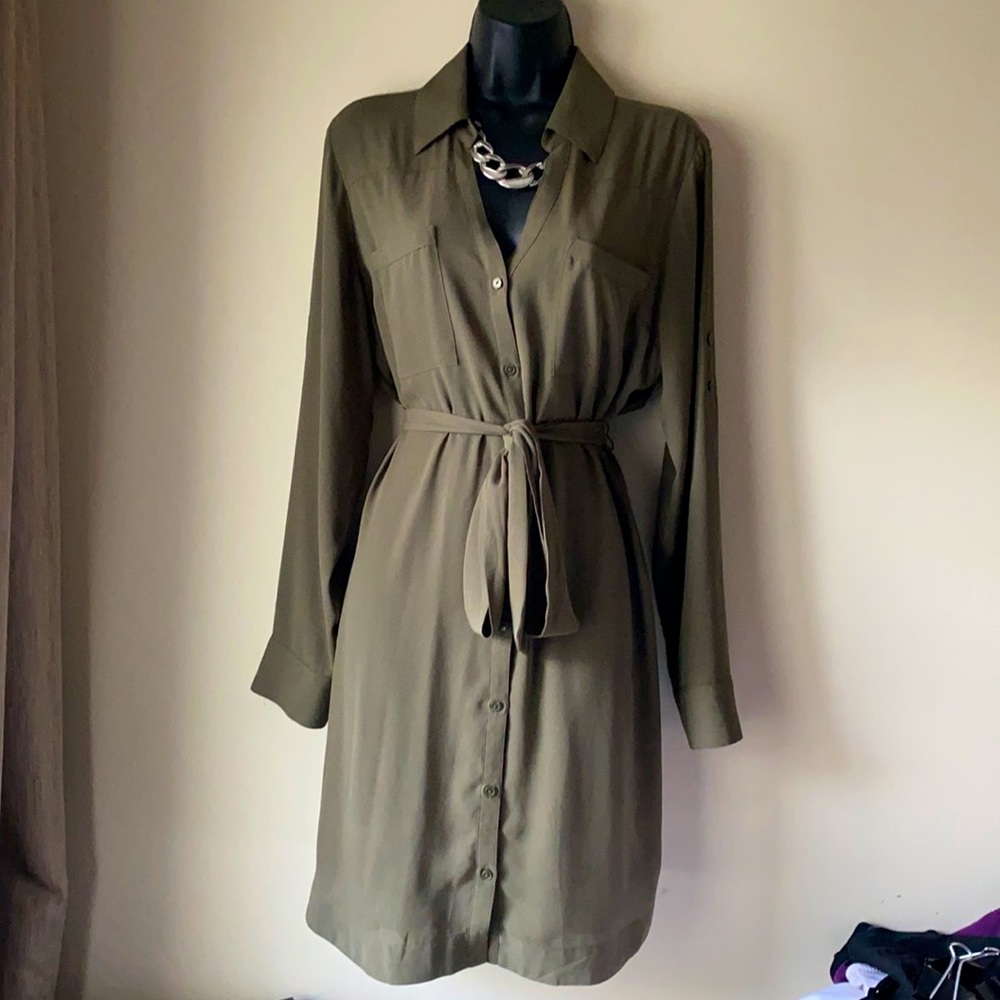 Olive Portofino Shirt Dress